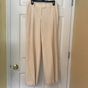 Ann Taylor Wide Leg Cream Business Pants